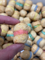 Colorful, glittery, and buttery mini Unicorn cookie sandwiches—perfect for parties or gifts! 